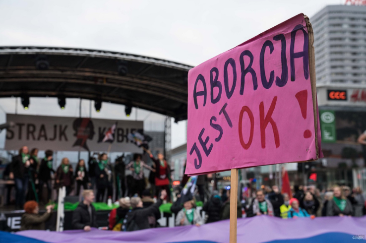 A protest sign in favour of abortion rights
