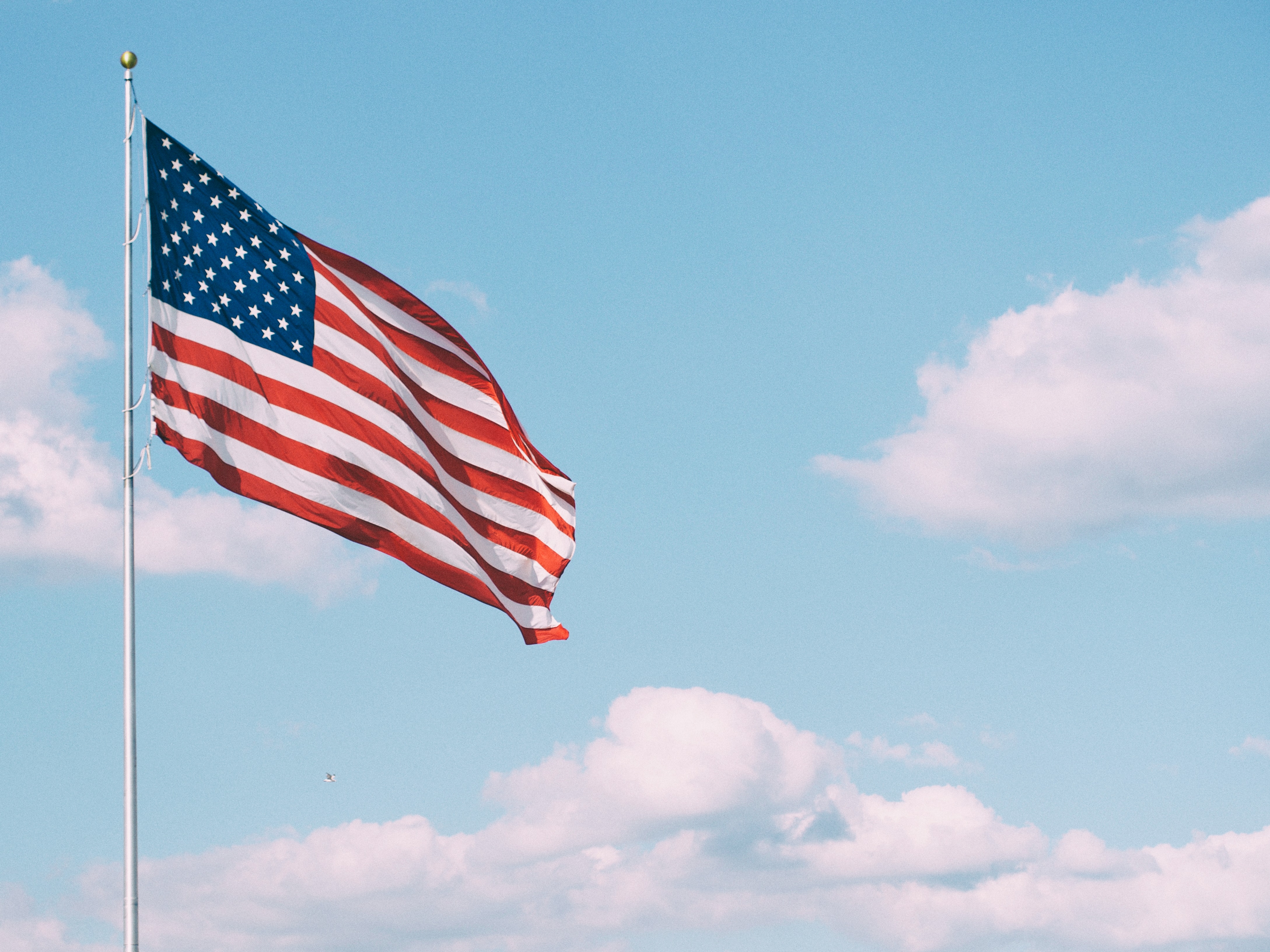 American flag waving