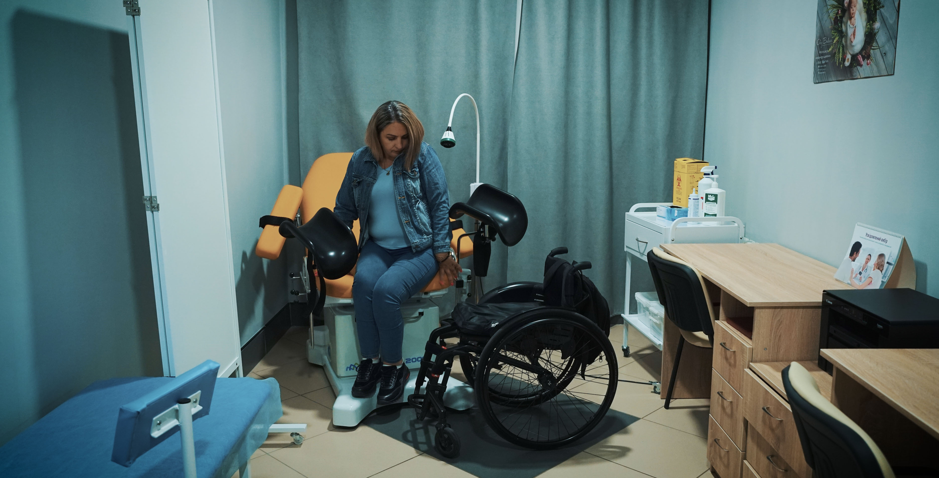 A Ukrainian woman receiving support.