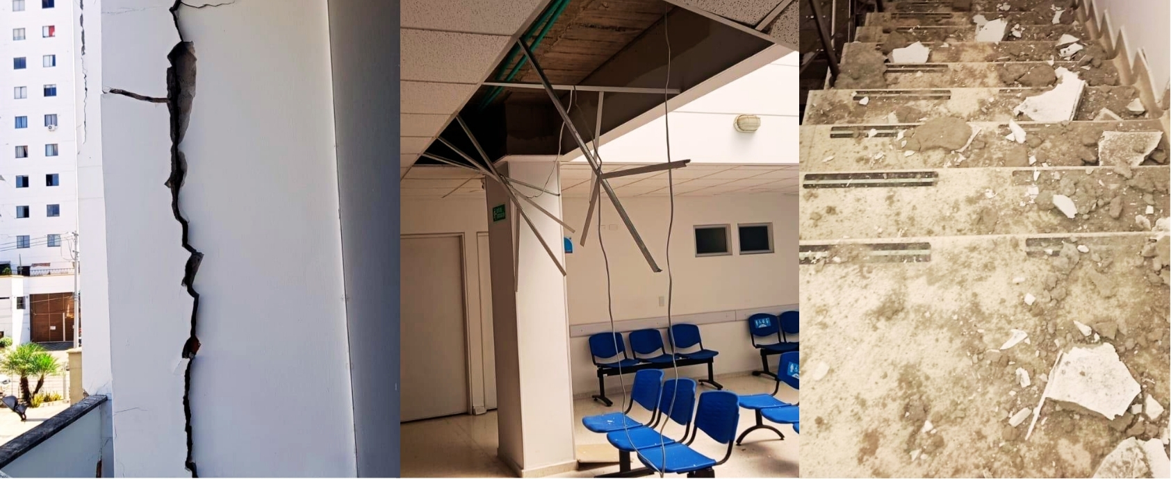 Images of damaged Profamilia clinics 
