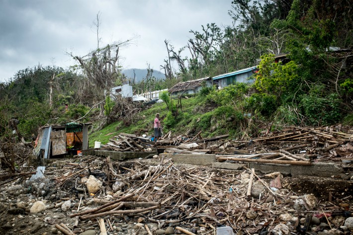 The wreckage on central Pentecost island