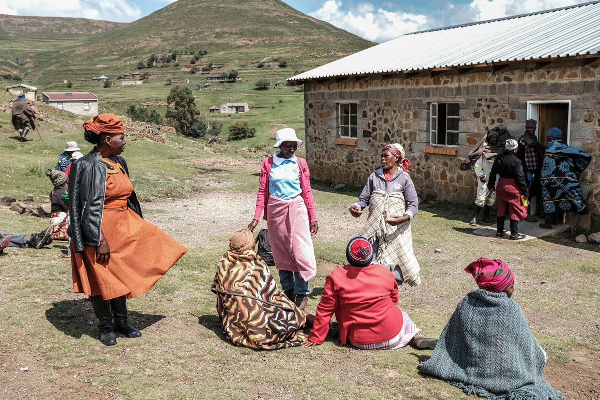 Raphel Kori, earns an income as a peer educator with Lesotho Planned Parenthood Association (LPPA). Nine months into her role, she goes door to door in her village trying to ensure parents understand the needs of adolescents in their village and why contraception and services like HIV testing is a protective measure for young people.