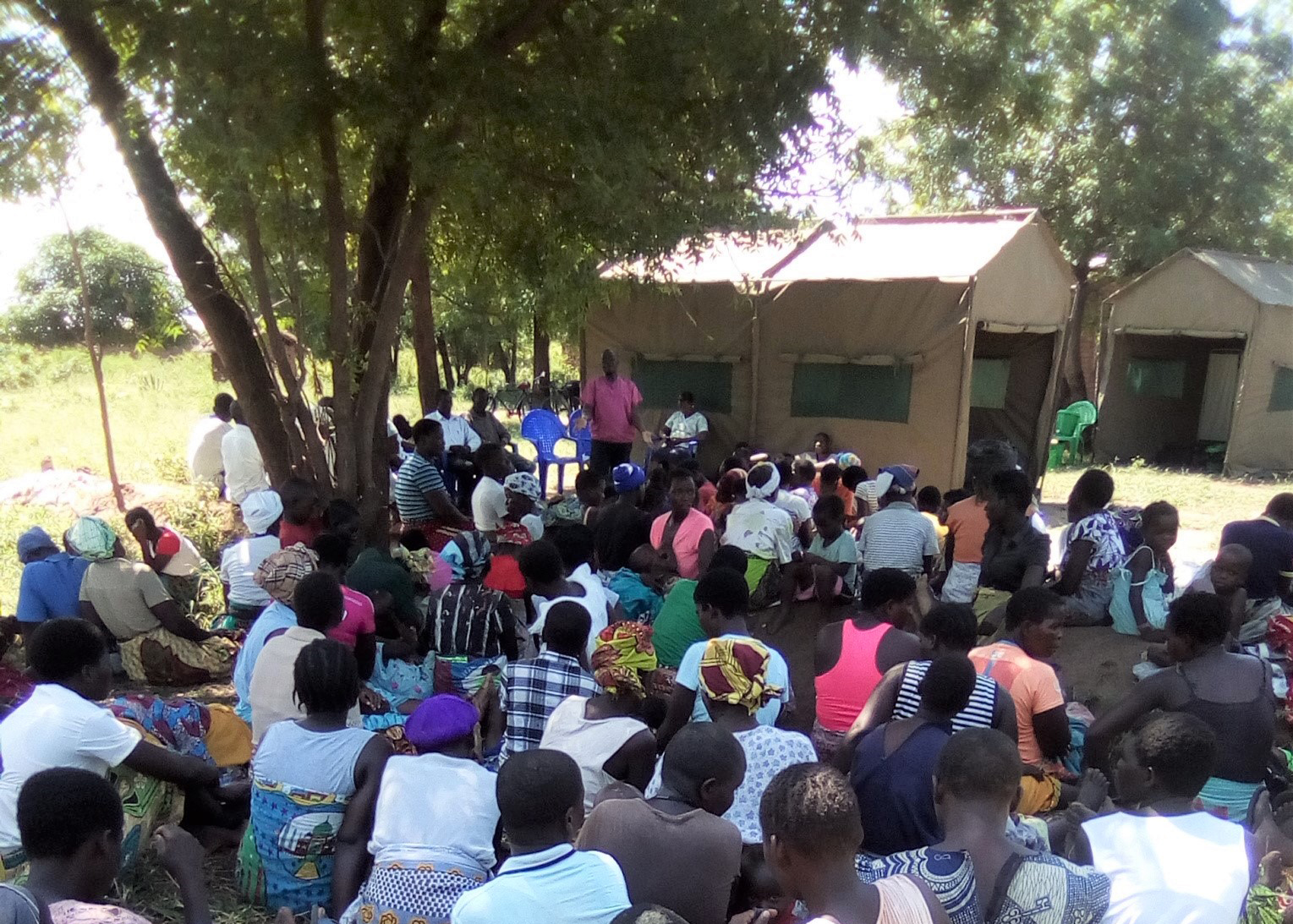 Health talk on cervical cancer in progress at Marka Camp.Malawi