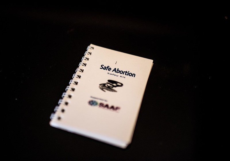 A booklet on safe abortions produced by the Lady Mermaid's Bureau photographed at the LMB office in Kampala, uganda.