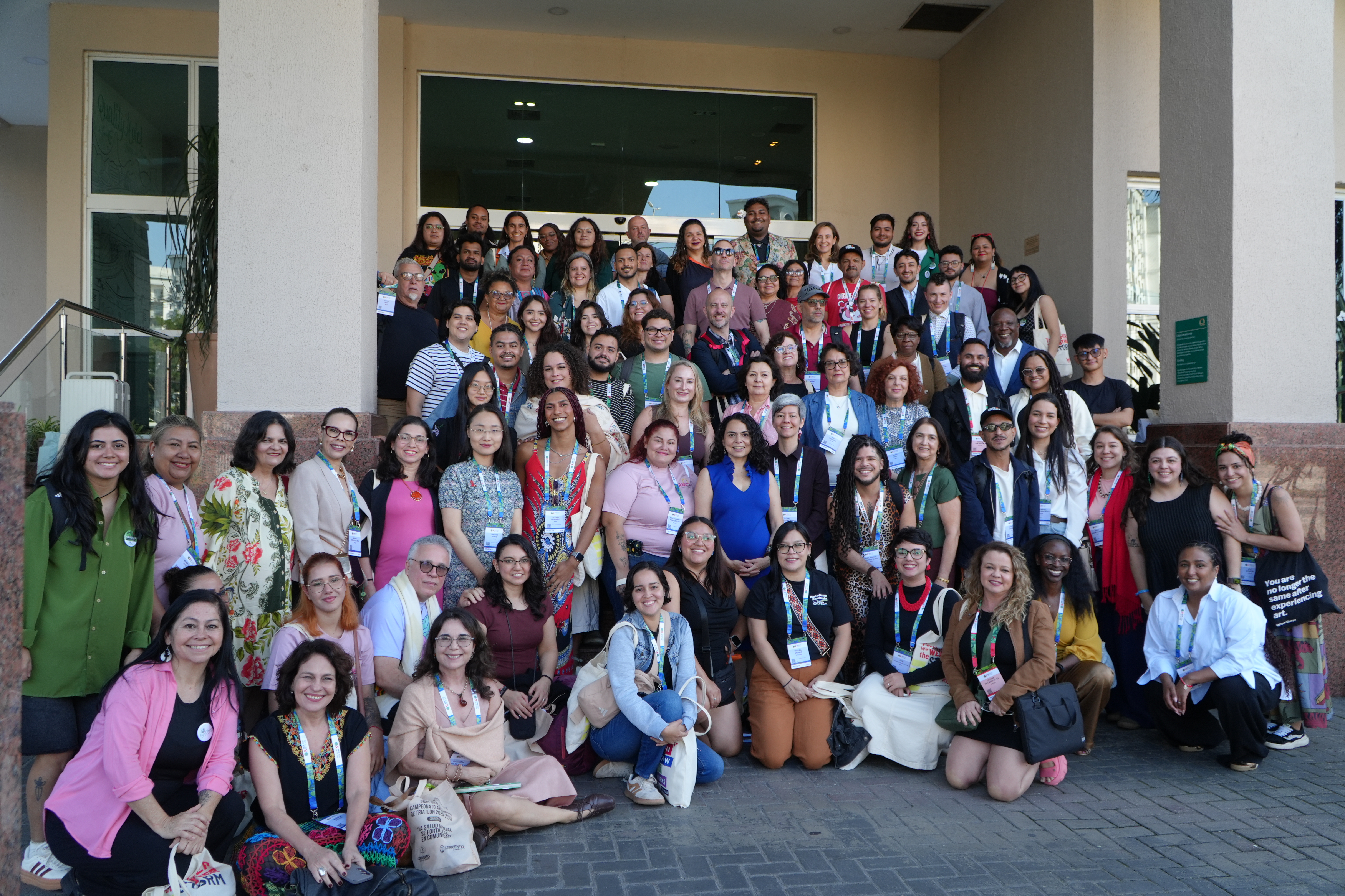 Group photo of the IPPF delegates outside the AIDS2026 conference