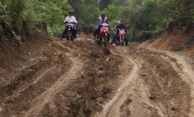 Midwives on the road to work.