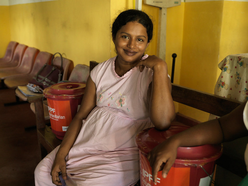 Priyanka was five months pregnant when the floods came. "I had to go to my friend's house up the mountain for safety. I have a 2.5 year old daughter. My husband's dahl business was destroyed - the machines were damaged by the water. All the people in the village came to help clean up our house. The doctor came to the village to check all the pregnant women. This is my second visit to the clinic."