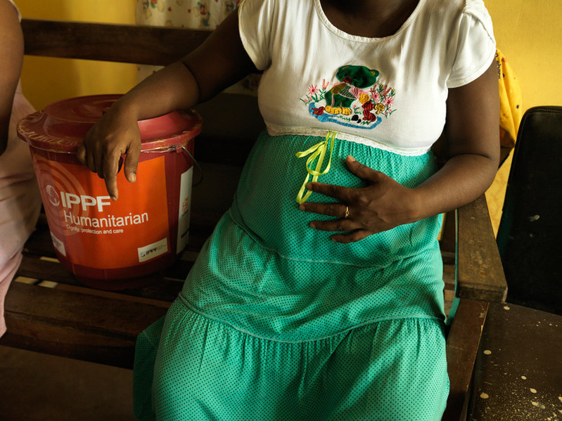 A woman waiting for a pre-natal check up at the Nagoda Health Clinic, Southern Province. 