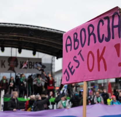 A protest sign in favour of abortion rights