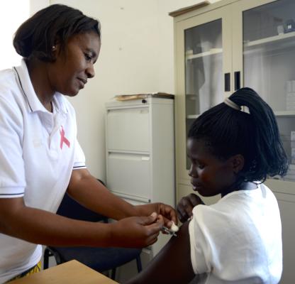a client received a jab