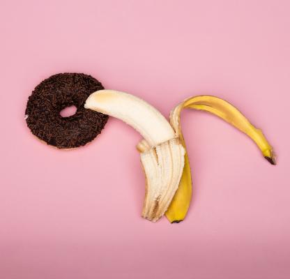 Banana and donut