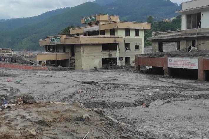 A photograph taken by FPAN of the damage after the flood