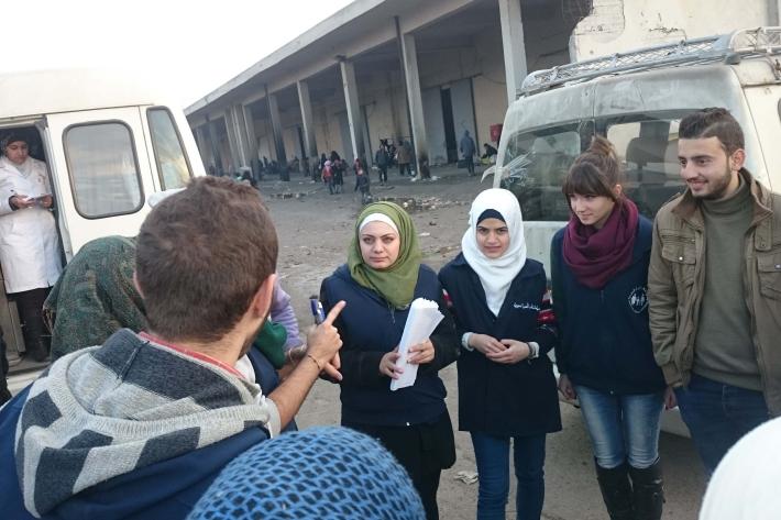 Syrian Family Planning Association (SFPA) meeting in the medical camp