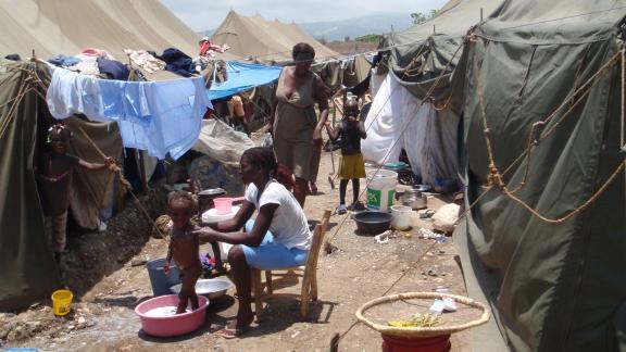 camp in Haiti