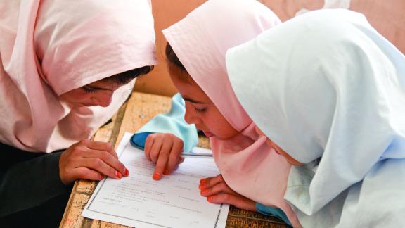 Iranian young girls reading