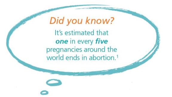 1 in every 5 pregnancies around the world ends in abortion.