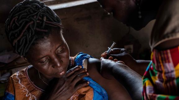 client receives a contraceptive injection