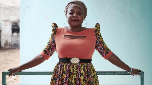 Peer educator and English language student Gertrude Zouakeu Noutcha, 29, at Mimboman clinic in Yaounde, Cameroon