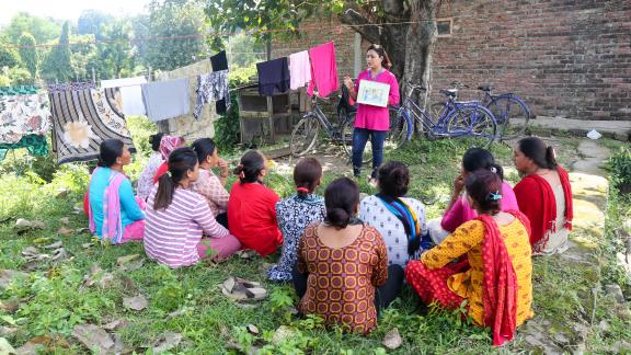 a group of women and girls in Nepal