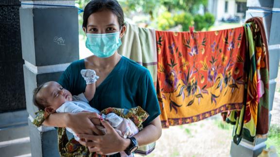 Herlina and her baby