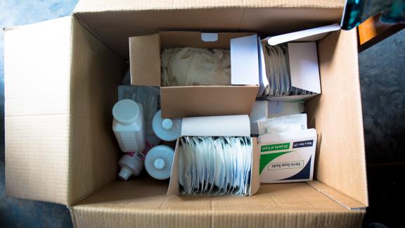 Box of commodities & supplies. 