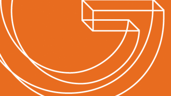 Guttmacher logo - white letter G on orange background