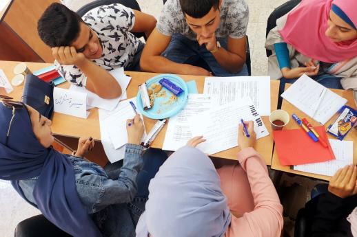 Palestinian youth taking part in a CSE workshop