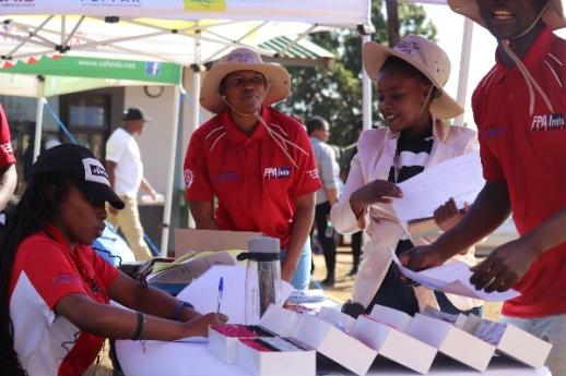 FLAS information desk at one of the Lutsandvo Loluphephile HIV prevention campaigns held at Lobamba Inkhundla. 